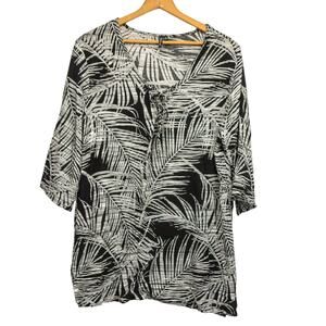 Women's 1X PORTACRUZ Black White Swimsuit Cover Up Beachwear Swimwear